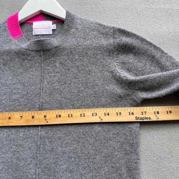 Brodie Womens Pure Cashmere  Maya Color Pop Crewneck Sweater Size XS Preppy - Picture 6 of 8